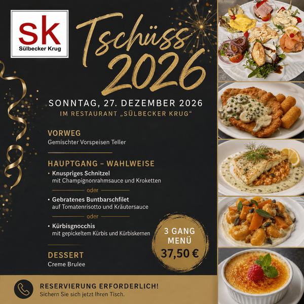Tschüss 2026 – Gemeinsam am Sonntag, den 27. Dezember 2026, das Jahr genussvoll ausklingen lassen!